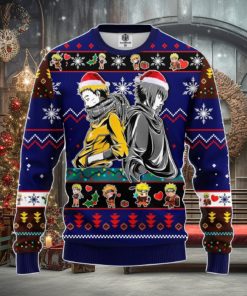Naruto Sasuke Ugly Christmas Sweater Blue 1 Amazing Gift Men And Women Christmas Gift