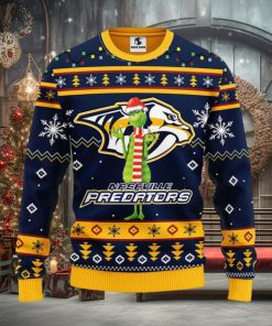 Nashville Predators Funny Grinch Christmas Ugly Sweater