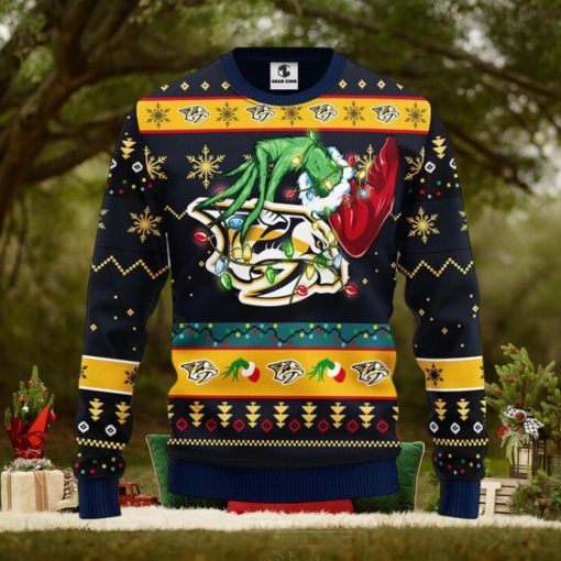 Nashville Predators Grinch Christmas Ugly Sweater