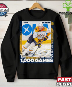 Nashville Predators Luke Schenn reaching 1,000 career NHL games Poster t hoodie, sweater, longsleeve, shirt v-neck, t-shirt