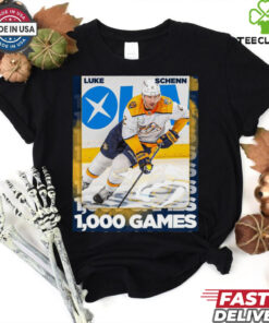 Nashville Predators Luke Schenn reaching 1,000 career NHL games Poster t hoodie, sweater, longsleeve, shirt v-neck, t-shirt