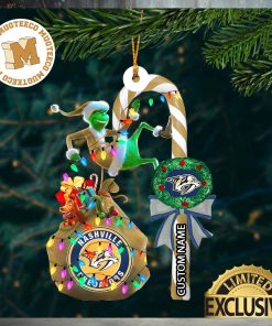 Nashville Predators NHL Grinch Candy Cane Personalized Xmas Gifts Christmas Tree Decorations Ornament_58275013 1