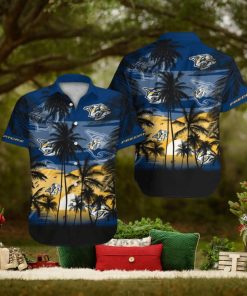 Nashville Predators Short Sleeve Button Up Tropical Shirt Hawaiian Shirt