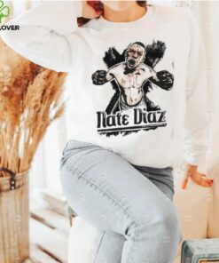 Nate Diaz White Half Sleeve T shirt Fighter Wear Shirt