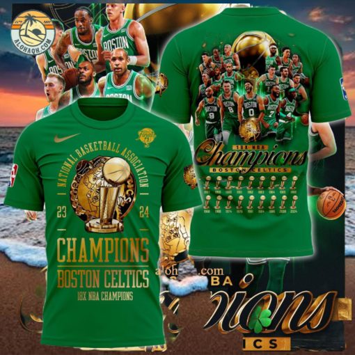 National Basketball Association 2023 2024 Champions Boston Celtics 18X NBA 3D T Shirt