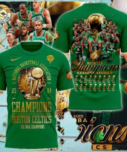 National Basketball Association 2023 2024 Champions Boston Celtics 18X NBA 3D T Shirt