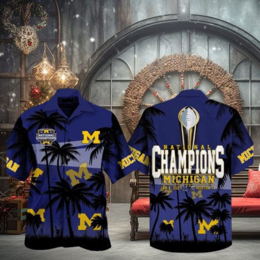 National Champions Michigan Wolverines Jan 8 , 2024 Houston, TX Hawaiian Shirt