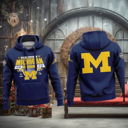 National Championship 2023 Michigan Wolverines Playoff 3d Hoodie