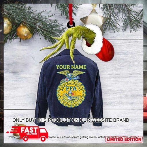 National FFA Organization Grinch Custom Name Christmas 2023 Holiday Ornament