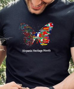 National Hispanic Heritage Month Shirt Butterfly Countries Flags