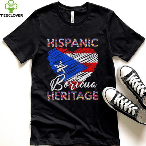 National Hispanic Heritage Month Shirt Heart Puerto Rico Flag Boricua