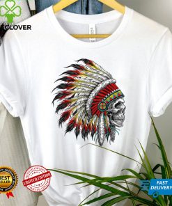 _Native American Indian Chief Skull Motorcycle Headdress _ T Shirt