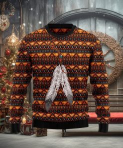 Native Feather Ugly Christmas Sweater Gift Men Women