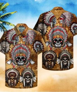 Native Skull Hawaiian Shirt Unisex Adult