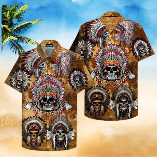 Native Skull Hawaiian Shirt Unisex Adult