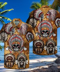 Native Skull Hawaiian Shirt Unisex Adult