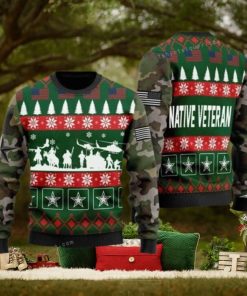 Native Veterian Soldiers Chrismas Ugly Christmas Sweater
