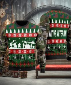 Native Veterian Soldiers Chrismas Ugly Christmas Sweater