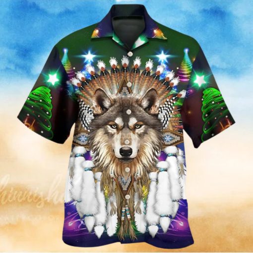 Native Wolf And Merry Christma 3D Hawaii Shirt All Over Print Us Size Best Price