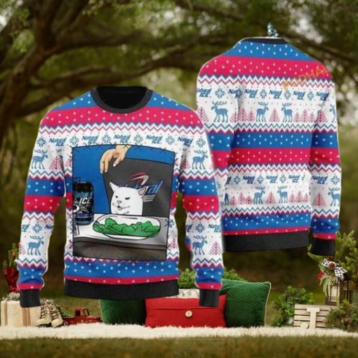 Natural Ice Beer Cat Meme Christmas 3D Naughty Christmas Sweater