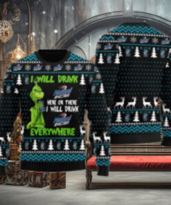 Natural Ice Grinch Will Drink Everywhere Ugly Sweater