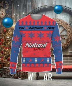 Natural Light Beers Big Snowflake Pattern Ugly Christmas 3D Sweater For Men And Women