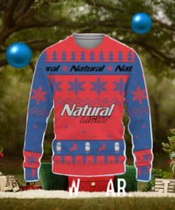 Natural Light Beers Big Snowflake Pattern Ugly Christmas 3D Sweater For Men And Women