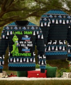 Natural Light Grinch Will Drink Everywhere Ugly Sweater