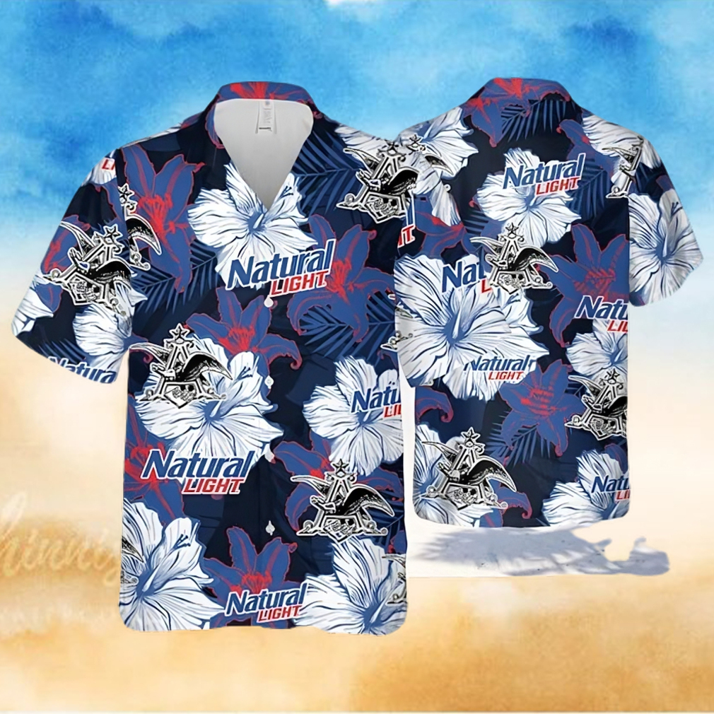 Natural Light Hawaiian Shirt Tropical Flower Pattern Beach Gift For Friend
