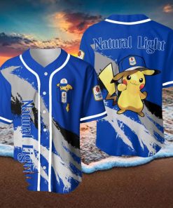 Natural Light Pikachu Pokemon Lover 3D Baseball Jersey Shirt