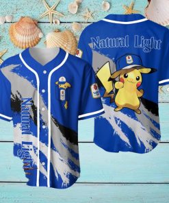 Natural Light Pikachu Pokemon Lover 3D Baseball Jersey Shirt