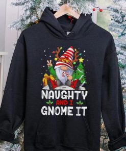 Naughty And I Gnome It Funny Gnome Christmas Pamajas Family Shirt