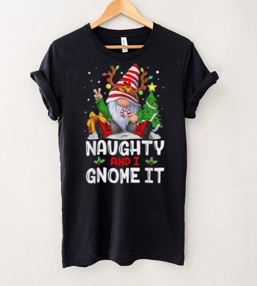 Naughty And I Gnome It Funny Gnome Christmas Pamajas Family Shirt