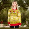 T Rex Santa Hat 3D Flappy Present Ugly Christmas Sweater