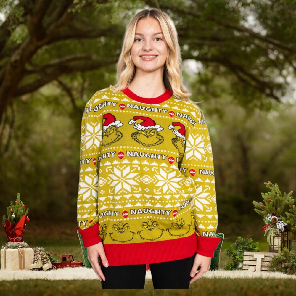 Naughty Grinch Ugly Christmas Sweater Naughty Grinch Ugly Christmas Sweater