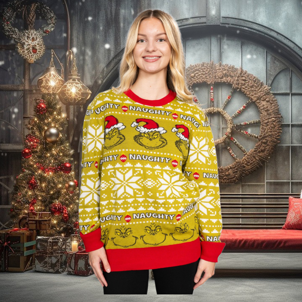 Naughty Grinch Ugly Christmas Sweater Naughty Grinch Ugly Christmas Sweater