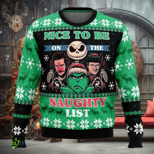 Naughty List Club Pop Culture Cute Ugly Christmas Sweater Christmas Gift For Family