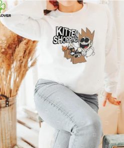 Navy Kitten Shopping cartoon shirt 2 Navy Kitten Shopping cartoon shirt