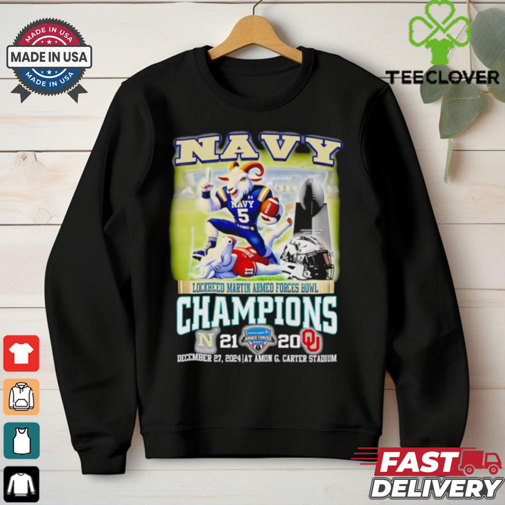 Navy Lockheed Martin Armed Forces Bowl Champions score mascot shirt Navy Lockheed Martin Armed Forces Bowl Champions score mascot shirt