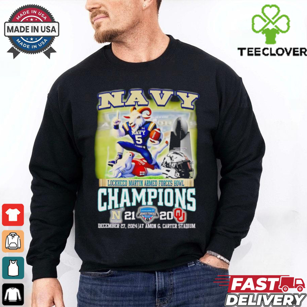 Navy Lockheed Martin Armed Forces Bowl Champions score mascot shirt Navy Lockheed Martin Armed Forces Bowl Champions score mascot shirt