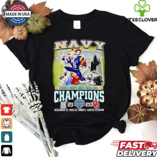 Navy Lockheed Martin Armed Forces Bowl Champions score mascot shirt