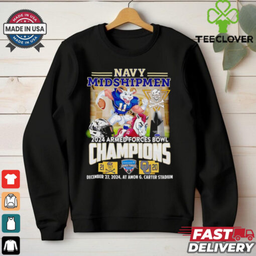 Navy Midshipmen 2024 Armed forces Bowl Champions mascot shirt