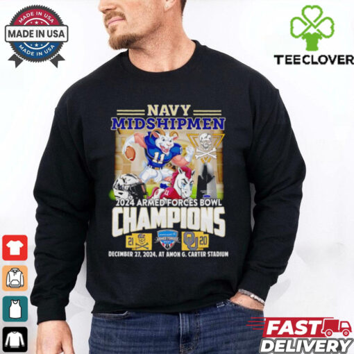 Navy Midshipmen 2024 Armed forces Bowl Champions mascot shirt