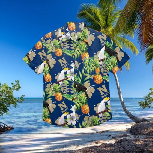 Navy Midshipmen Floral Hawaiian Shirt