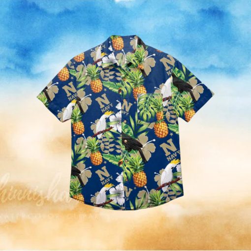 Navy Midshipmen Floral Hawaiian Shirt