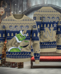 Navy Midshipmen Grinch Ugly Christmas Sweater