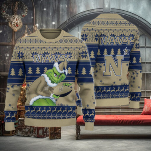 Navy Midshipmen Grinch Ugly Christmas Sweater