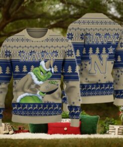 Navy Midshipmen Grinch Ugly Christmas Sweater