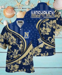 Navy Midshipmen NCAA Us Flag Hawaiian Shirt Custom Summer Aloha Shirt