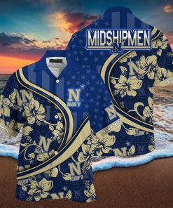 Navy Midshipmen NCAA Us Flag Hawaiian Shirt Custom Summer Aloha Shirt